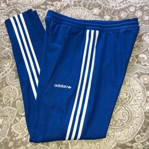 Blue & white adidas sweatpants